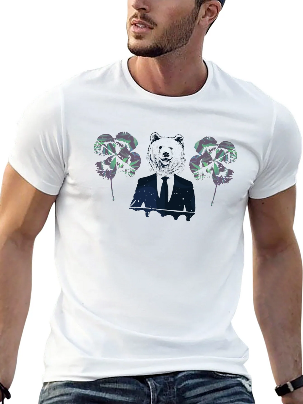 Mens Graphic Print Black T-Shirt