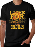 I Live For Summer And Seagulls Graphic T-Shirt