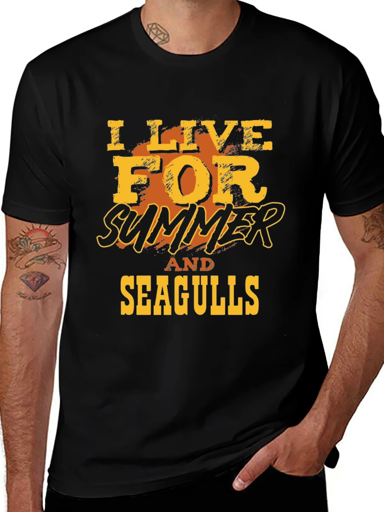 I Live For Summer And Seagulls Graphic T-Shirt