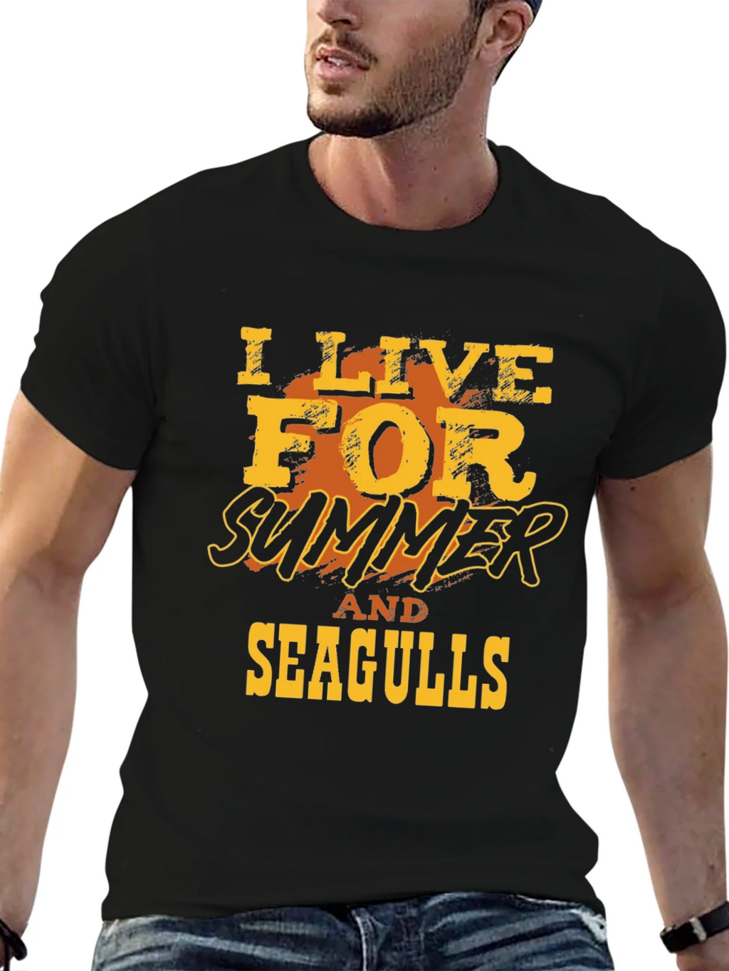 I Live For Summer And Seagulls Graphic T-Shirt
