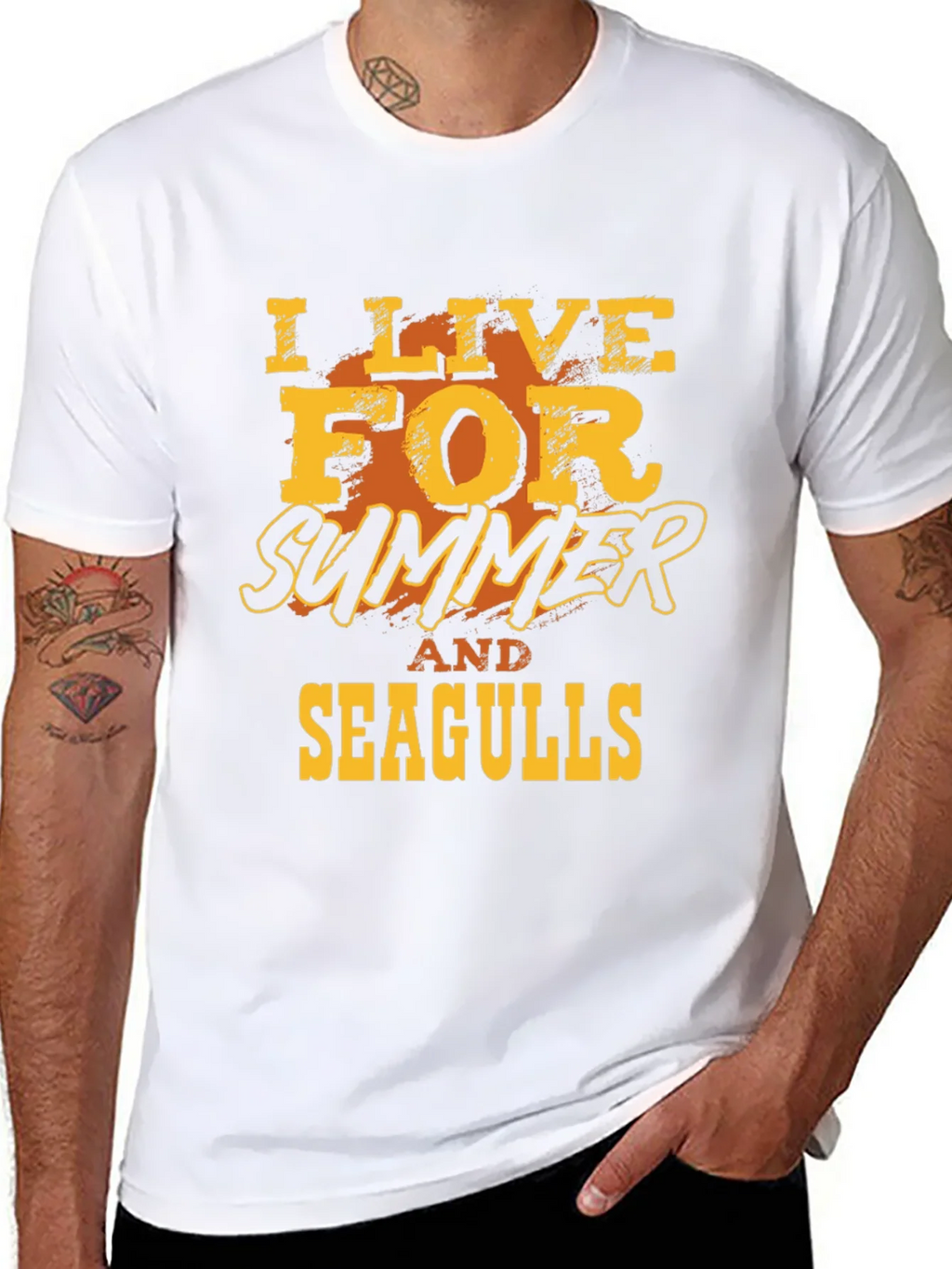 I Live For Summer And Seagulls Graphic T-Shirt